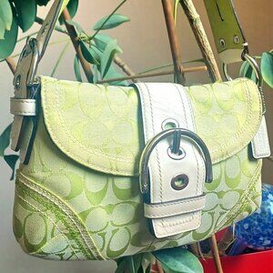 Coach Y2K MINI Lime Green Signature Soho Shoulder Bag #10602 EUC!